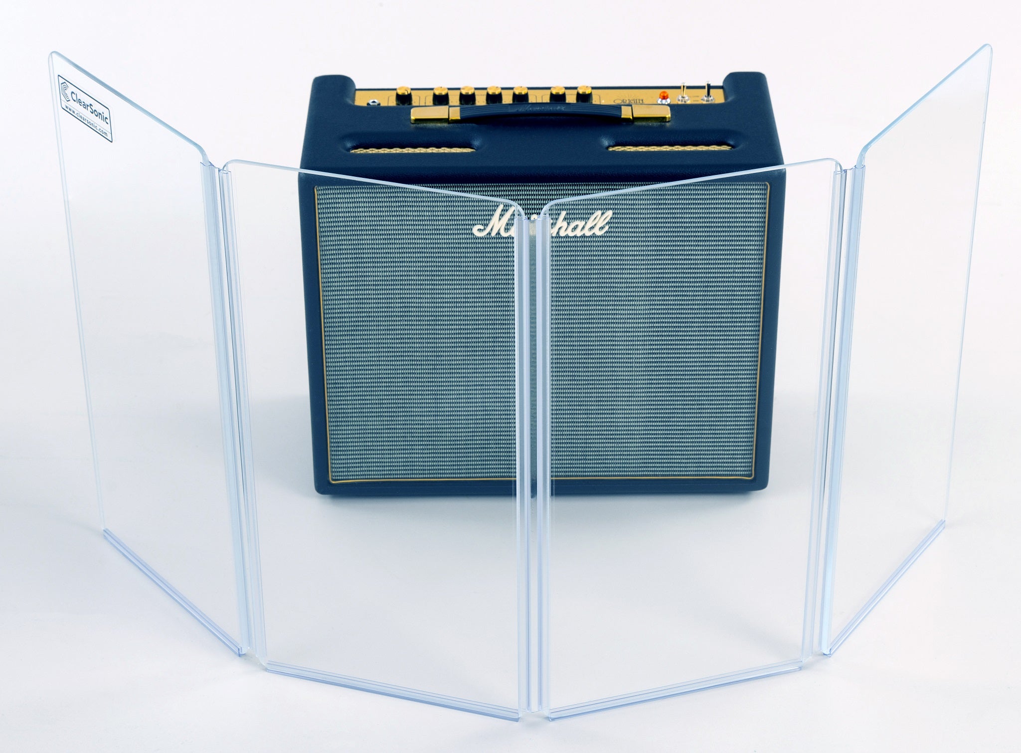 A1224 -2’ High with 12" Panels  Acrylic Amp Shield - Full-length Hinge - Cable Cutouts