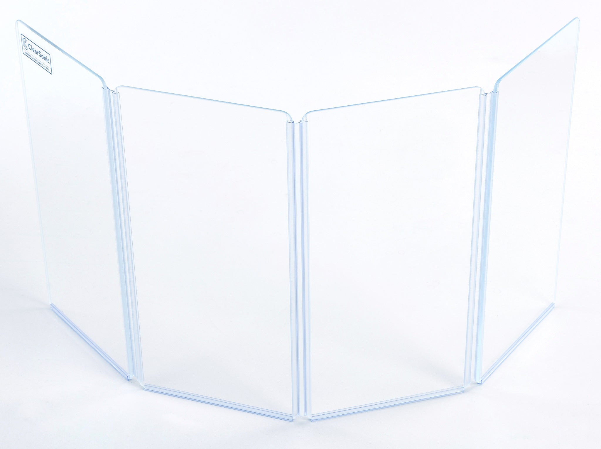 A1224x4 - 4’ W x 2’ H - 4-Panel Acrylic Amp Shield - Full-length Hinge - Cable Cutouts