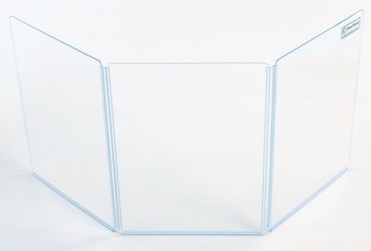 A1824x3 - 4.5’ W x 2’ H - 3-Panel Acrylic Amp Shield - Full-length Hinges - Cable Cutouts