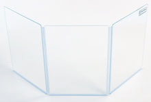 A1824x3 - 4.5’ W x 2’ H - 3-Panel Acrylic Amp Shield - Full-length Hinges - Cable Cutouts