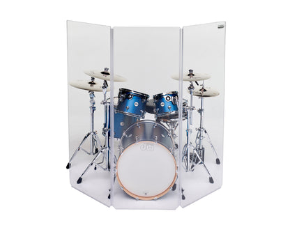 5.5 ft. Tall, 5-Panel Acrylic Drum Shield with Flexible Full-Length Hinges and Cable Cutouts  A2466x5