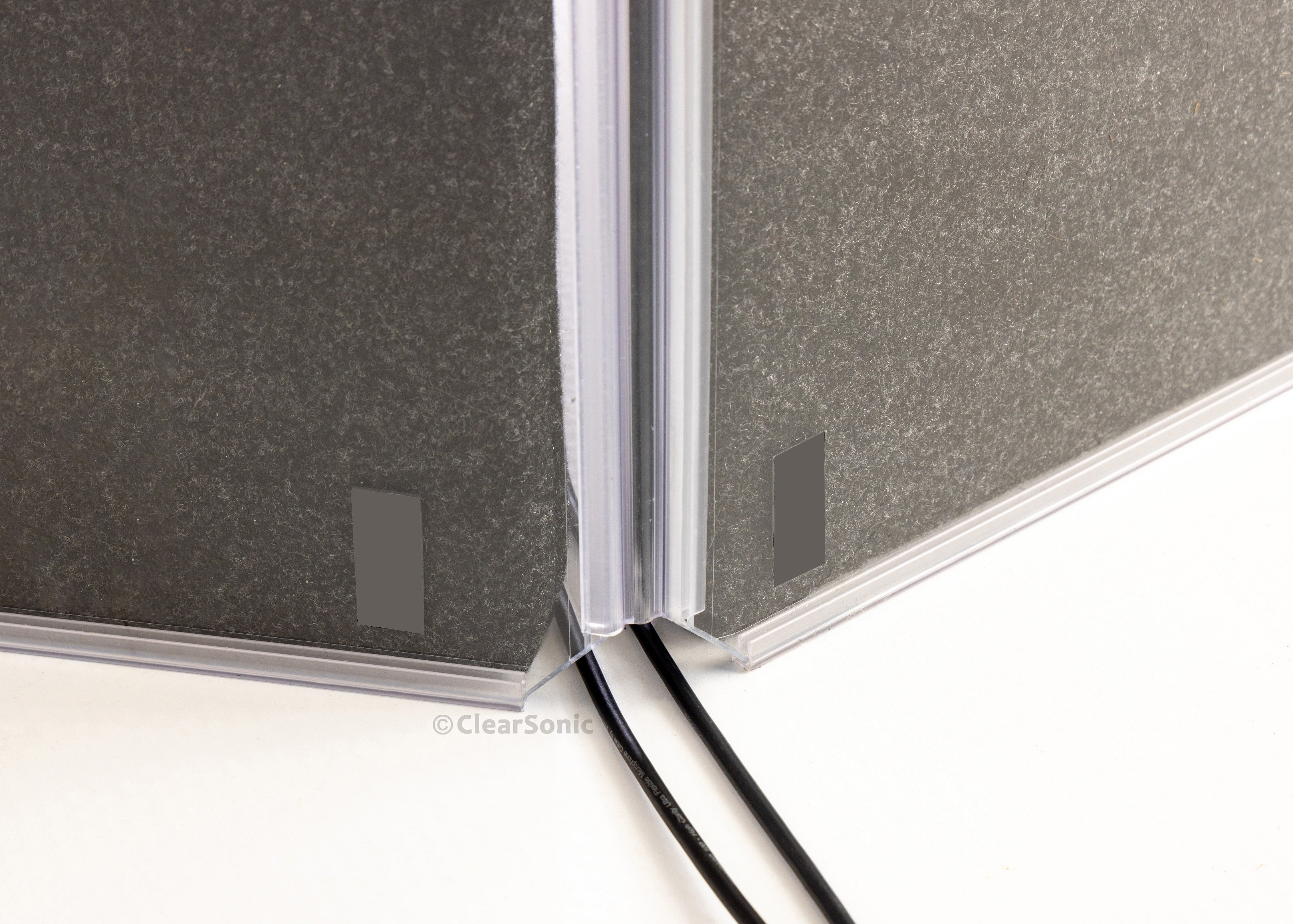 A2436x2 - 3 ft. Tall, 2-Panel Acrylic Amp Shield - Full-length Hinge - Cable Cutouts