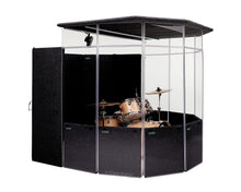 The IsoPac A isolating a 5-piece PDP drum set with a drumshield