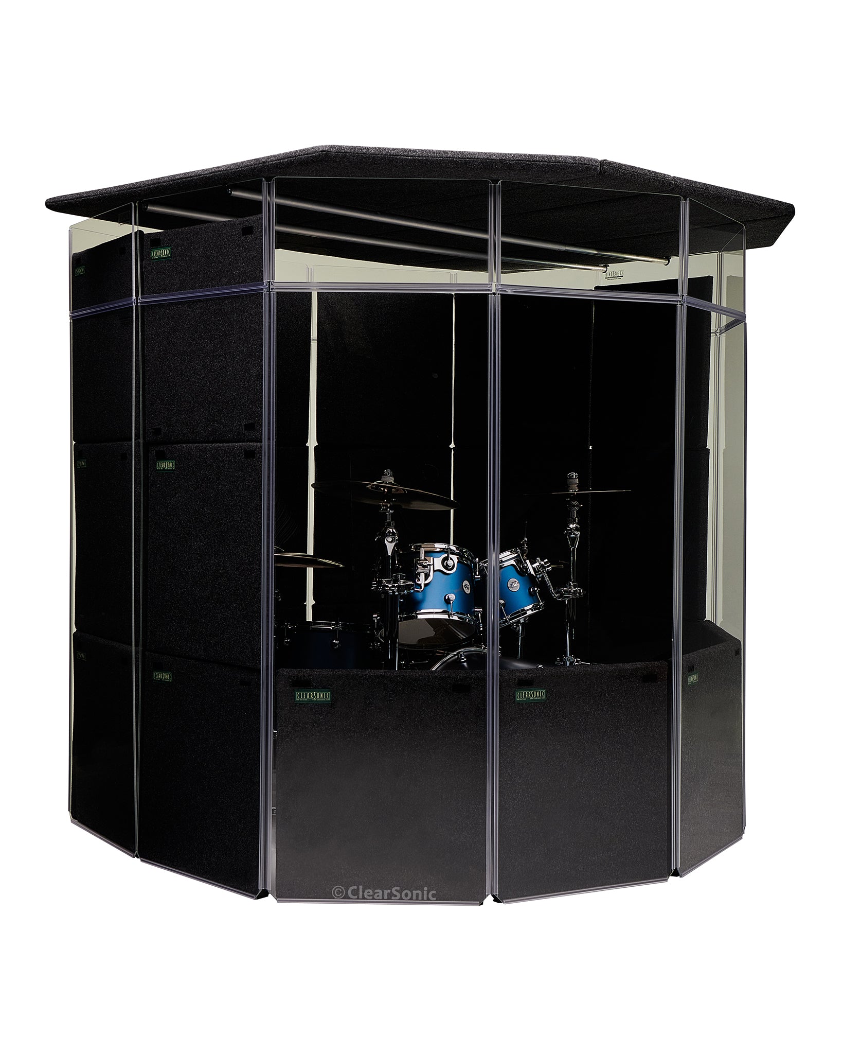 MMP - MiniMegaPac Portable Isolation Booth for Drums - 7’ W x 6.5’ D x 6.5’ H - 60-70% Volume Reduction