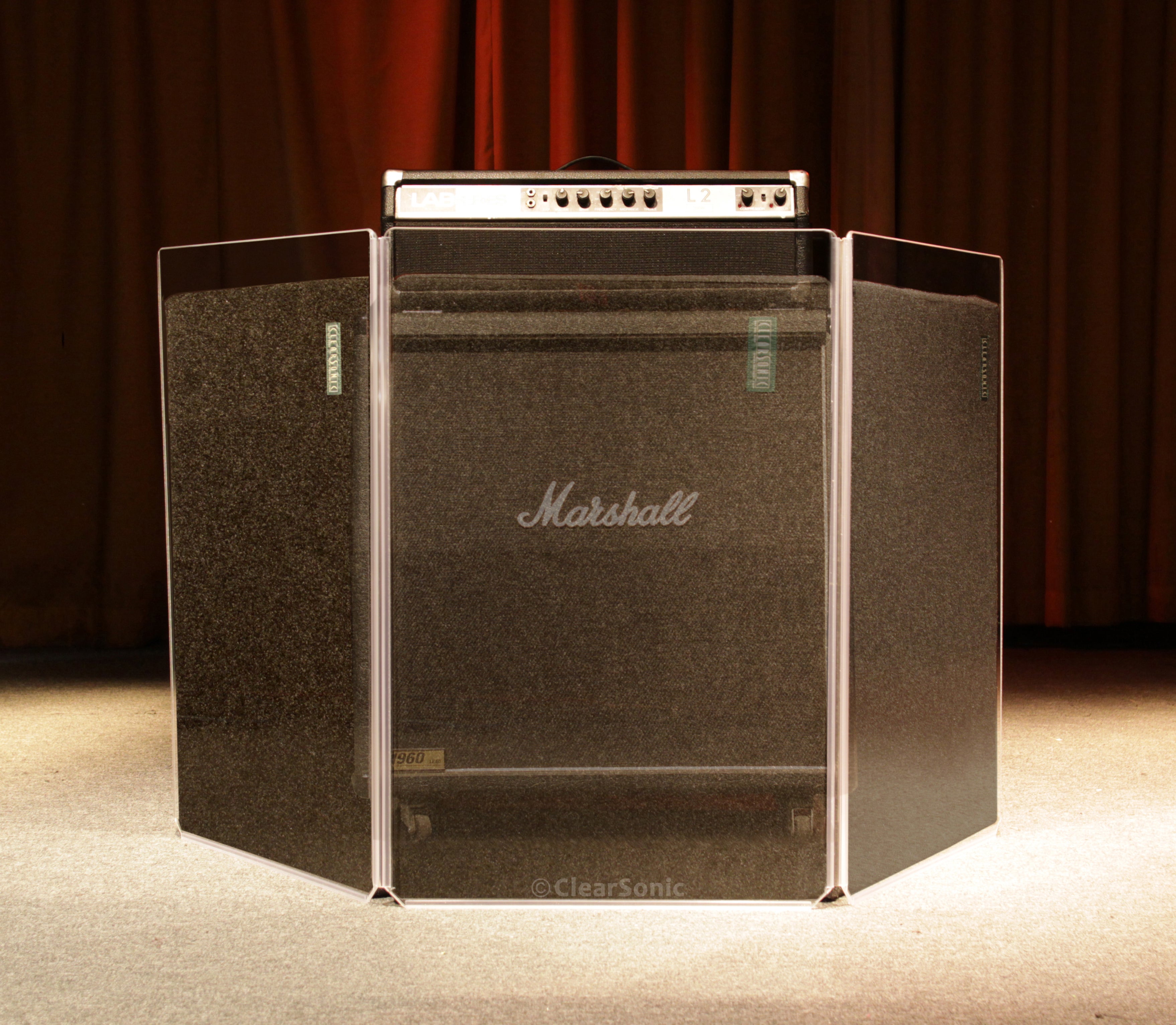 A2436x3 - 3 ft. Tall, 3-Panel Acrylic Amp Shield