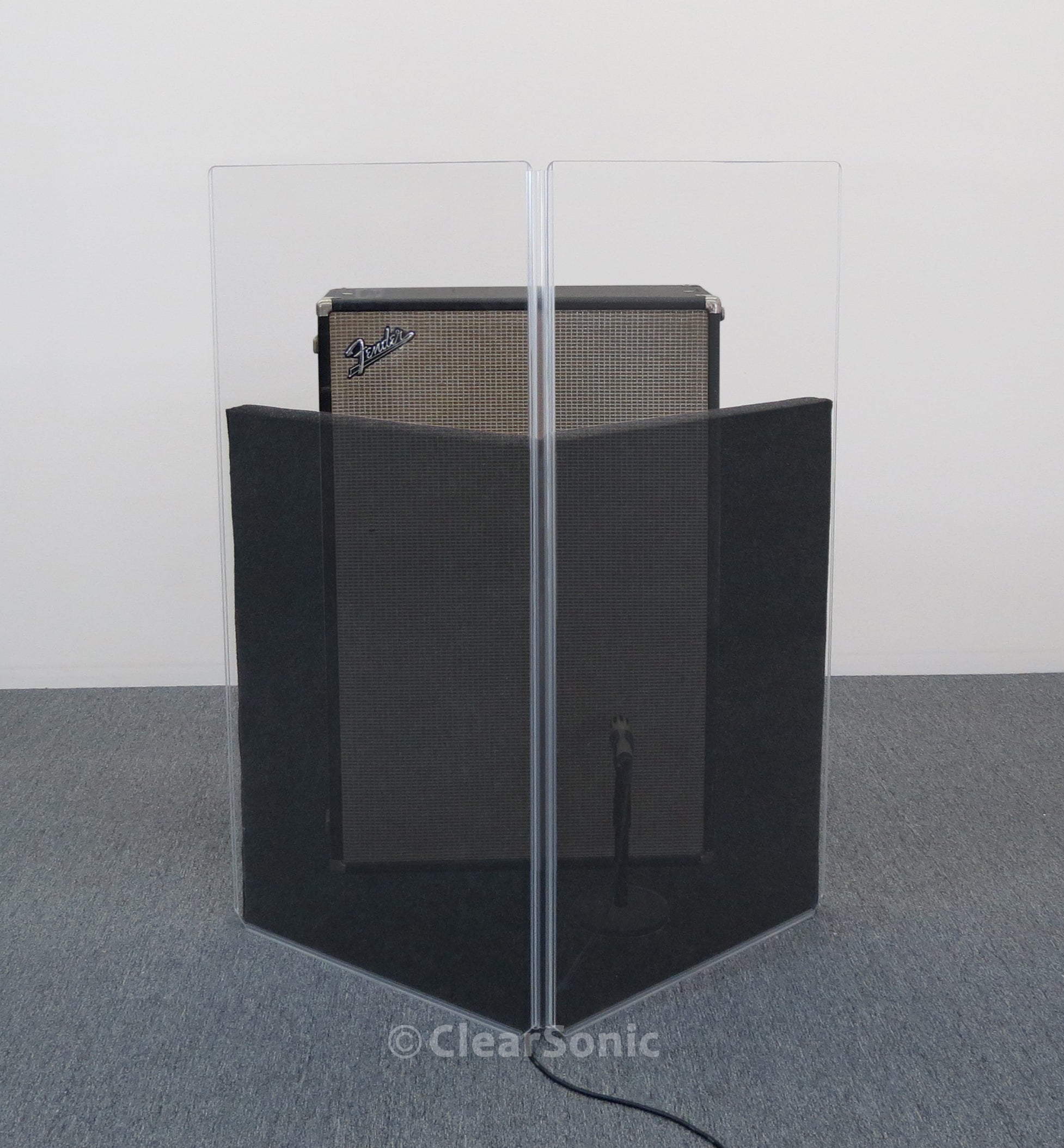 A2436x1 - 3 ft. Tall, Acrylic Amp Shield - Single Panel with Hinge for Attachment