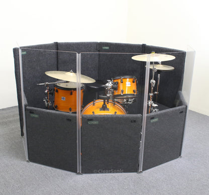 A2448x3 - 4 ft. Tall, 3-panel Acrylic Drum Shield