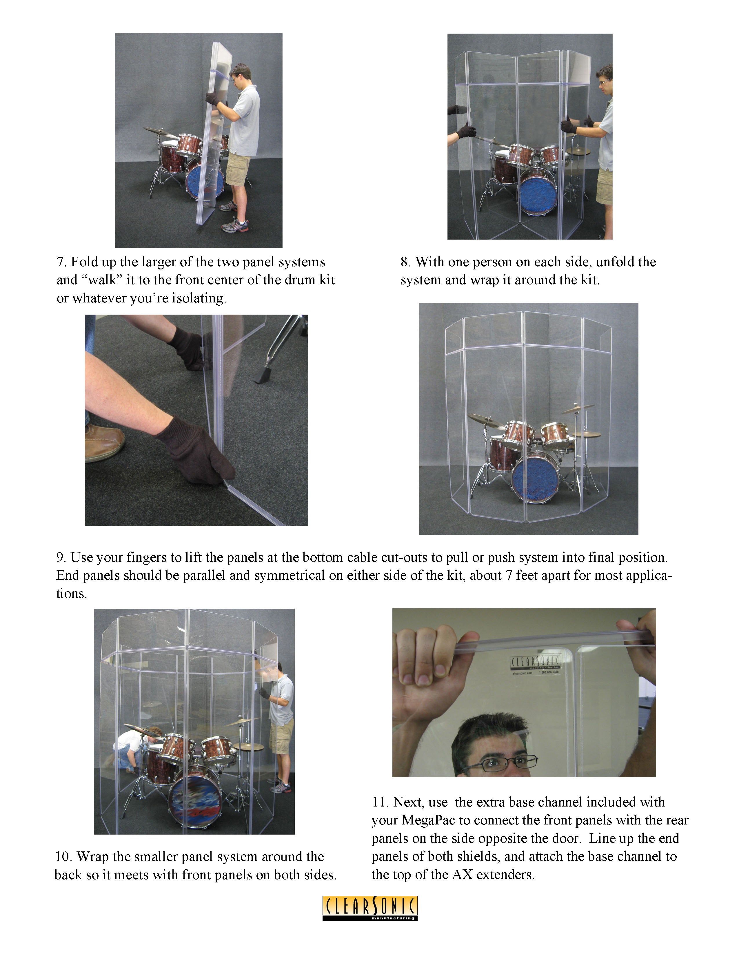 MMP - MiniMegaPac Portable Isolation Booth for Drums - 7’ W x 6.5’ D x 6.5’ H - 60-70% Volume Reduction