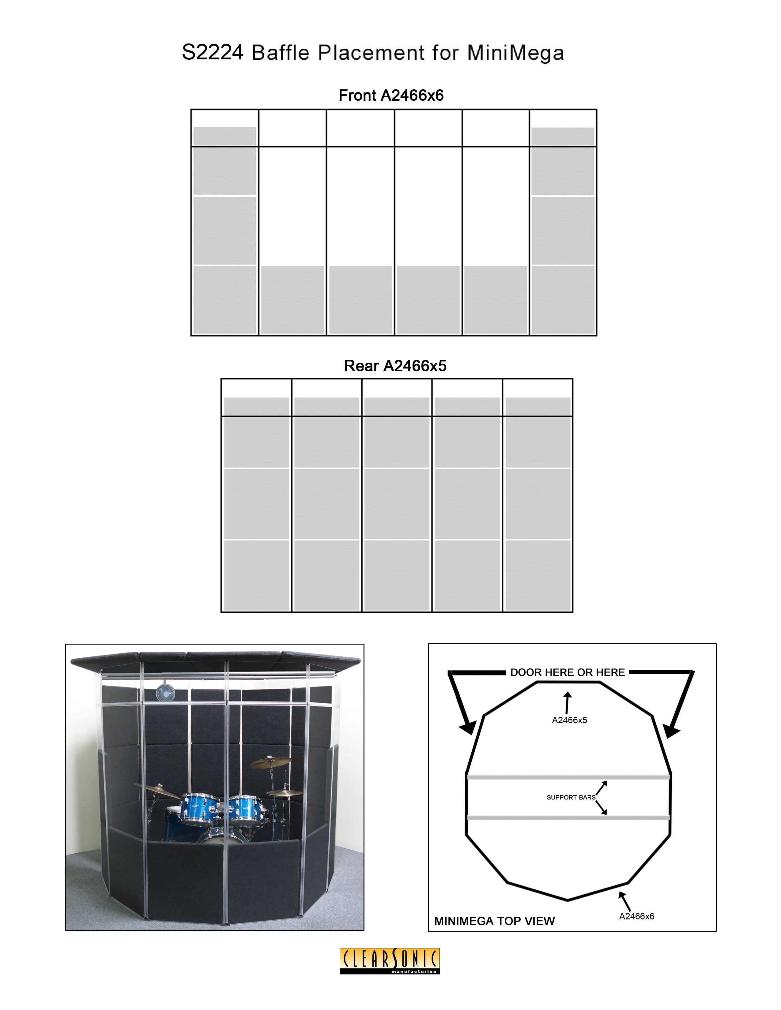 MMP - MiniMegaPac Portable Isolation Booth for Drums - 7’ W x 6.5’ D x 6.5’ H - 60-70% Volume Reduction