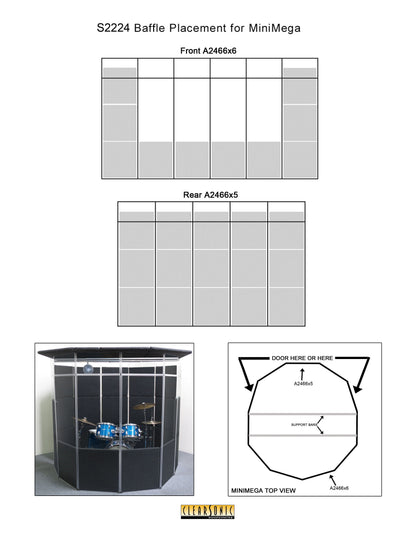 MMP - MiniMegaPac Portable Isolation Booth for Drums - 7’ W x 6.5’ D x 6.5’ H - 60-70% Volume Reduction